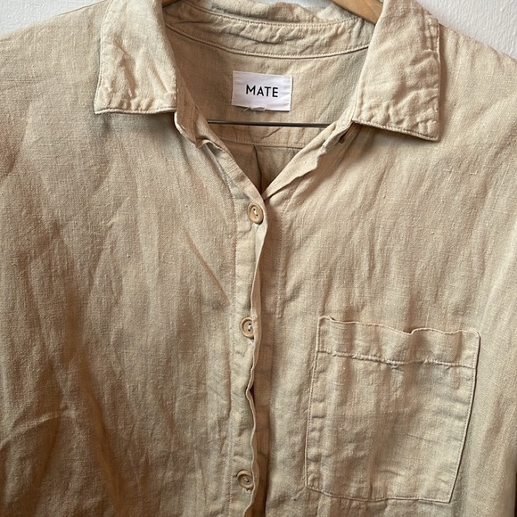 Oversize Sz S Mate the Label linen button down - Picture 3 of 9